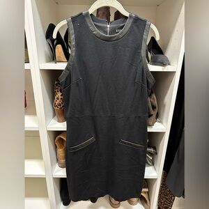 Express black dress with faux leather accents size M